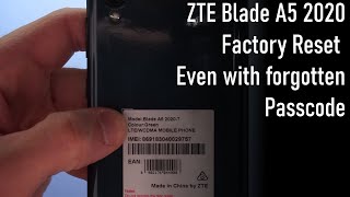 ZTE Blade A5 2020 Factory Reset when Passcode was forgotten [upl. by Eniamrahs]