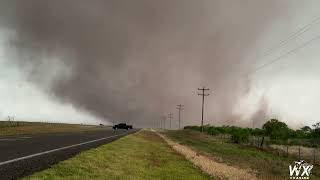 Oklahoma tornado shot by drone  numerous camera angles  4k  El Dorado 2024  Long track twister [upl. by Urbai]