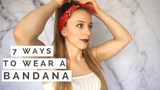 7 DIY 1Minute BANDANA HAIRSTYLES [upl. by Nauj]