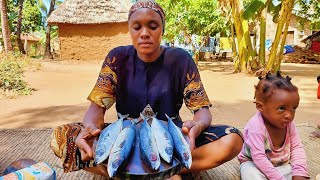 African village life cooking village food for Breakfast Fish Curry [upl. by Pol]