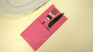 Servietten falten Einfache Bestecktasche falten Tisch decken originell  Weihnachten [upl. by Ledif]