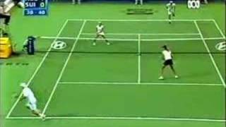 Federer amp Mirka vs Hewitt amp Molik  part 2 [upl. by Alauqahs989]