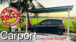 How to Build a Carport  DIY Car parking roof  Simple and Low Cost Budget for Car Garage [upl. by Enifesoj]