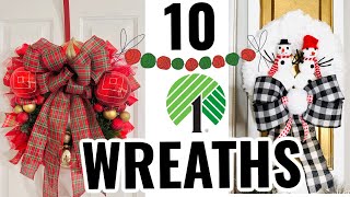 🎄10 DIY DOLLAR TREE EASY CHRISTMAS WREATHSALL STYLES quotI Love Christmas ep 10 Olivias Romantic Home [upl. by Naynek]