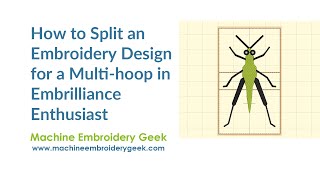 How to setup an embroidery design for a multihoop embroidery hoop in Embrilliance Enthusiast [upl. by Wickman25]