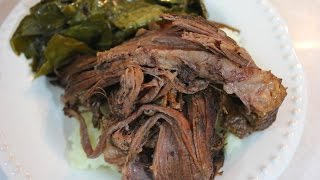 Slow Cooker Brisket With Collard Greens Crockpot Beef Brisket Recipe [upl. by Sterrett]