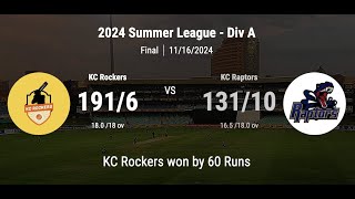 2024 Summer League  Div A Final KC Rockers vs KC Raptors [upl. by Perkoff]