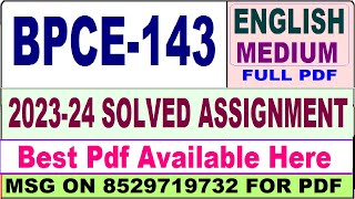 bpce 143 solved assignment 202324  bpce 143 solved assignment 2024 in English  ignou bpce 143 [upl. by Lladnek475]