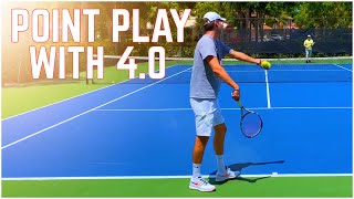 Point Play with 40 NTRP Student  Tennis Technique and Strategy [upl. by Llevaj]