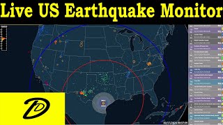 Live Earthquake Monitoring of The United States  The Lower 48 [upl. by Dacie146]