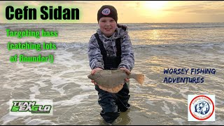 Targeting Bass at Cefn Sidan but catching flounder UK Sea Fishing [upl. by Amadas]