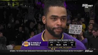 DAngelo Russell PostGame Interview  Portland Trail Blazers vs Los Angeles Lakers [upl. by Warram365]