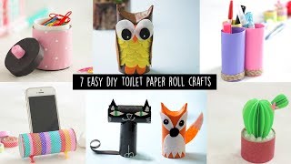 7 Easy DIY Toilet Paper Roll Crafts [upl. by Sewoll]