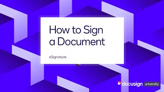 Docusign eSignature How to Sign a Document [upl. by Wolfy]