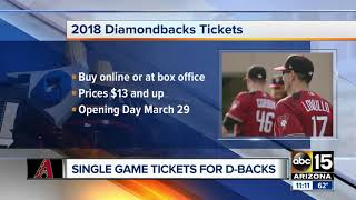 Arizona Diamondbacks singlegame tickets on sale Monday [upl. by Nyrual]