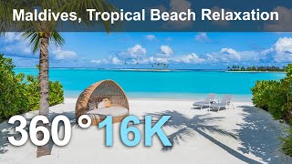 Maldive Paradise Tropical Beach Relaxation 360 video in 16K [upl. by Duffy119]