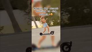 Modern or old school🏄🏼‍♀️🎥 skateboarding skate skateboard surf surfskate vintage fun [upl. by Helyn]