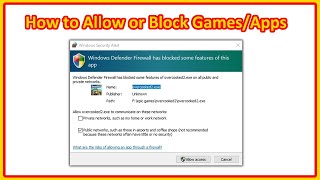 How to Allow gamesapps in your Firewall if you accidentally blocked it in Windows 10  TUTORIAL [upl. by Aiehtela]