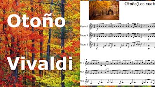 Otoño Antonio Vivaldi Partitura flauta dulce [upl. by Addia]