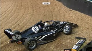 British F4 2024  Brands Hatch Race 1  Ninovic Crash [upl. by Orlando]