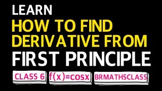 DERIVATIVE OF COSX FROM FIRST PRINCIPLE  DIFFERENTIATION  6 [upl. by Ennayar639]