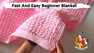 How To Crochet Fast And Easy Beginner Blanket [upl. by Warring]