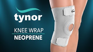 How to wear Tynor Knee Wrap Neoprene for therapeutic support and compression of the knee [upl. by Ybab730]