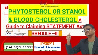 Understanding Phytosterols amp Stanols Lowering Cholesterol Naturally  FSSAI Guidelines for Claims [upl. by Trinia]