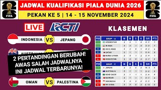 BERUBAH Jadwal Kualifikasi Piala Dunia 2026 Pekan 5  Indonesia vs Jepang  Kualifikasi Piala Dunia [upl. by Galang742]