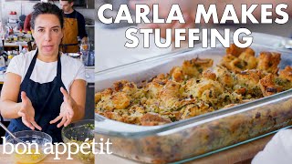 Carla Makes Thanksgiving Stuffing  From the Test Kitchen  Bon Appétit [upl. by Imrots]