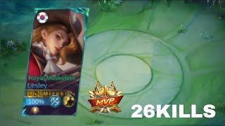 LESLEY SOLO RANK MVP LESLEY GAMEPLAY❗❗❗❗❗ [upl. by Aseek]