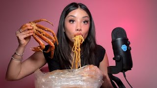 ASMR MY FIRST EVER MUKBANG 😋 SEAFOOD BOIL [upl. by Enajiram]