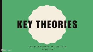 CHILD LANGUAGE ACQUISITION Key Theories [upl. by Noeht]