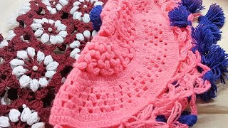 4 Beautiful Thalposh Designs  how to crochet big thalposh  थालपोश डिजाइन देखाओ [upl. by Wolenik912]