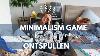 THE MINIMALISM GAME BIJNA 500 ITEMS ONTSPULLEN  MINIMALISME  MINSGAME [upl. by Arrimat549]