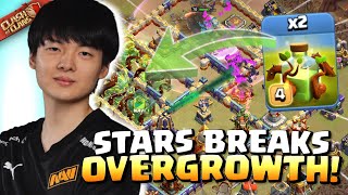 Stars uses 2xOVERGROWTH to DELETE TH16 with BATSClash of Clans [upl. by Ennaed]