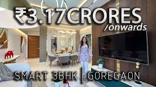 Touring a SMART 3BHK Apartment EKTA TRIPOLIS in Goregaon  ₹317 Cr onwards ✨ [upl. by Egnalos835]