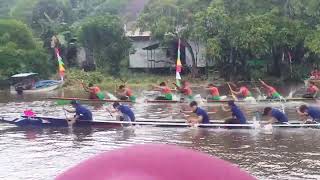 Lomba Sampan Bidar Race Lubuk Dagang Mawar Merah Maju [upl. by Yuma]