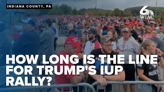 How long is the line outside former president Donald Trumps planned rally in Indiana County Pa [upl. by Win]