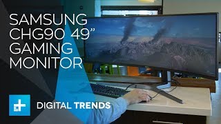 Samsung CHG90 49 Inch Gaming Monitor  Hands On Review [upl. by Ahsilrac]