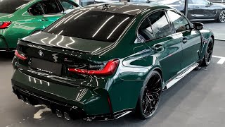 2022 BMW M3 Competition xDrive Individual British Racing Green 4K [upl. by Ayra964]