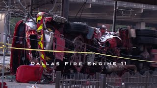 Four Dallas Firefighters Rescued From Engine 11 Wreckage In Downtown Dallas [upl. by Niatsirhc]