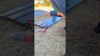 How to make your screws straight on metal roofing roofing carpentry diy homeowner demo [upl. by Aramak38]