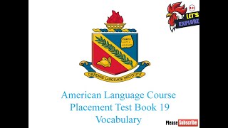 ALCPT BOOK 19 Vocabulary [upl. by Ysteb]