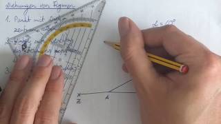 Geometrie Figuren drehen Drehwinkel und Drehzentrum bestimmen [upl. by Dimitris58]