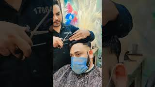 New hair patch cutting video thinning scissor haircut mens side slope military cut hairstyle [upl. by Derdlim411]