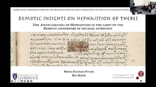 Cosmic Magic 1  M EscolanoPoveda – K Ryholt Demotic Insights on Hephaistion of Thebes [upl. by Koah]