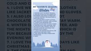 10 Lines Essay On My Favorite Season Winter  10 Line About Winter Season [upl. by Drofhsa]