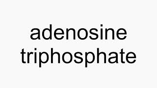 How to pronounce adenosine triphosphate [upl. by Nagrom256]