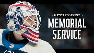 Memorial service underway to honor Columbus Blue Jackets’ Matiss Kivlenieks [upl. by Jenn]